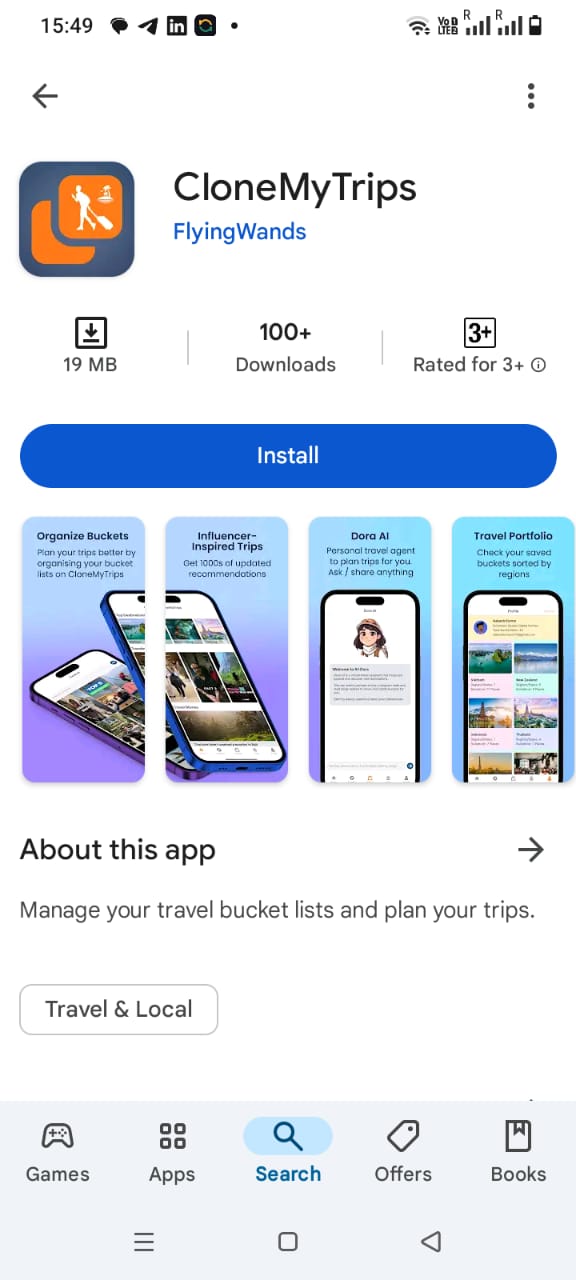 CloneMyTrips App
